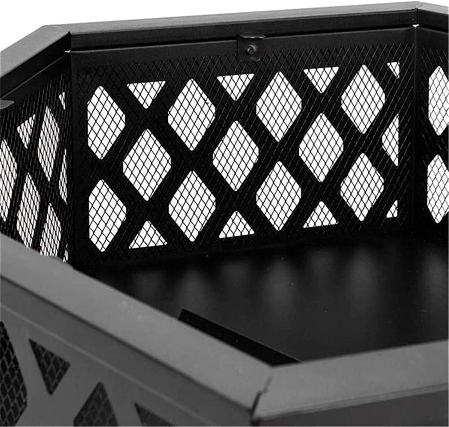 Fire Pit, Iron Fire Pit Outdoor Patio BBQ Camping Bonfire, Outdoor Fireplace Fire Bowl with Spark Screen, Great for Outdoor and Patio