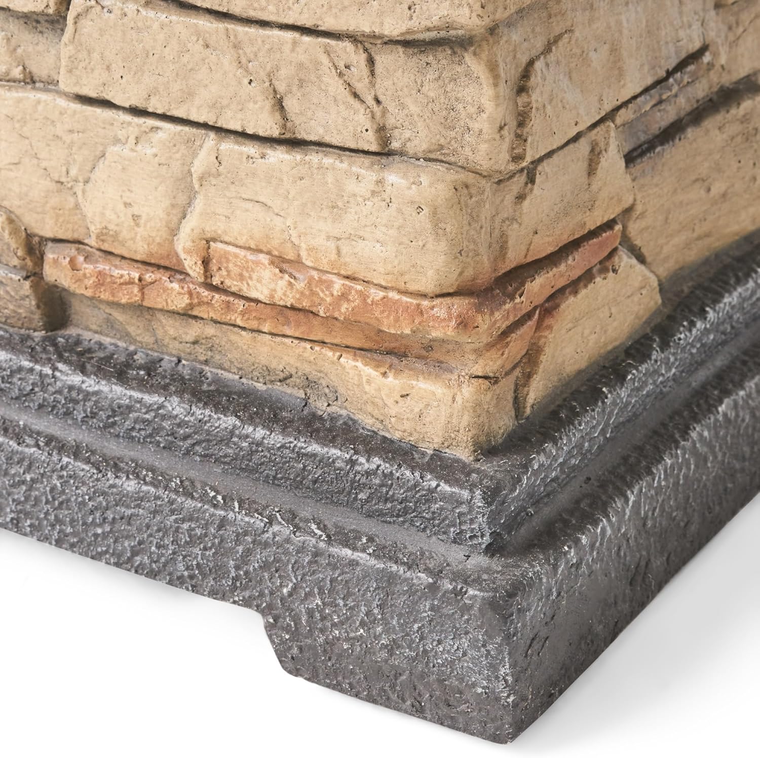 19.50'' Stone MGO Fire Column - Stylish Outdoor Fire Pit with Lava Rocks