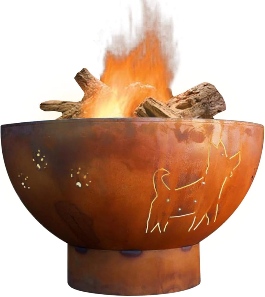 Firepit Art Funky Dog Outdoor Fire Pit Bowl FD 36