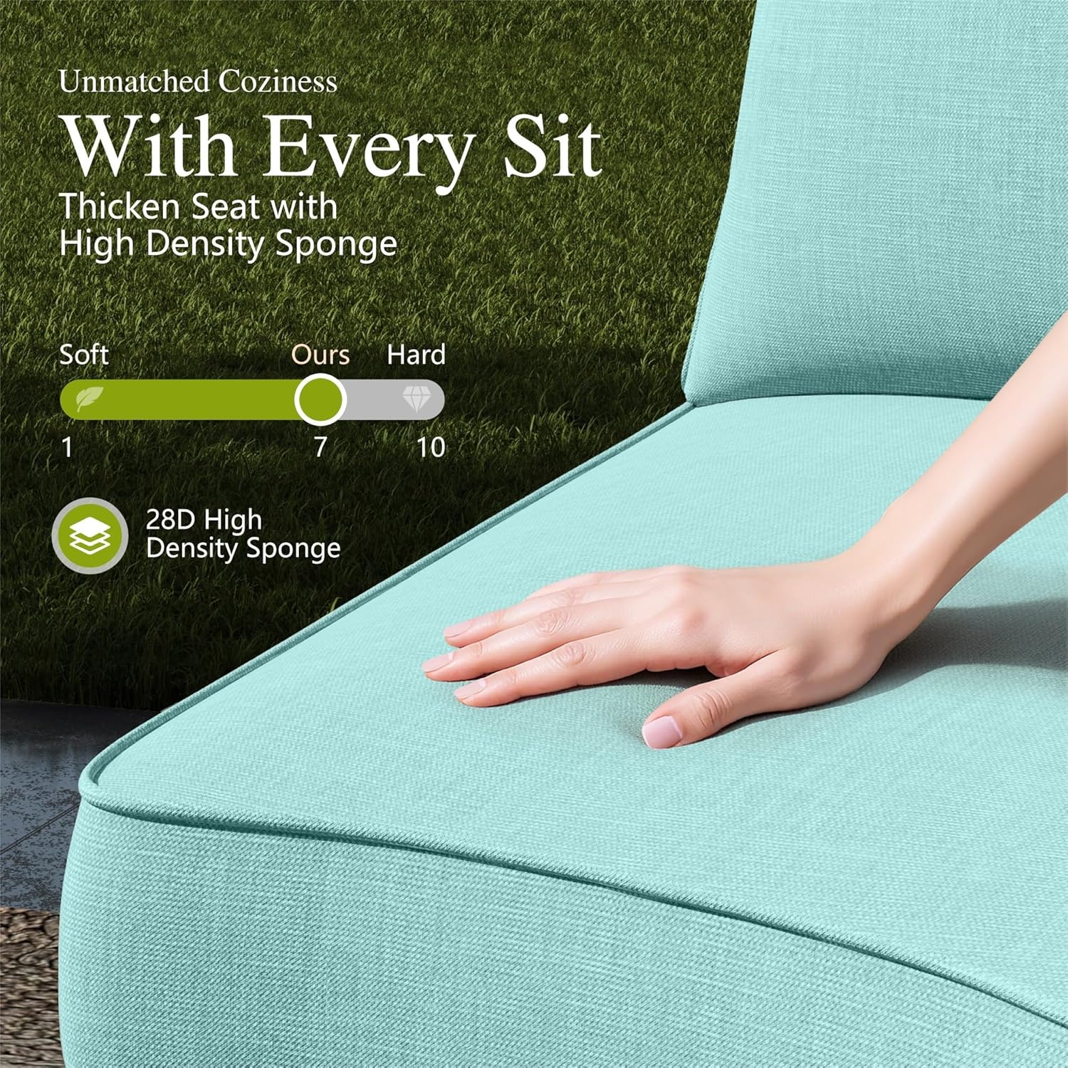 Sophia & William Patio Furniture Set with Fire Pit Table, 8 Piece Outdoor Wicker Furniture Sectional Sofa, Large Patio Rattan Conversation Set with Ottoman & 56