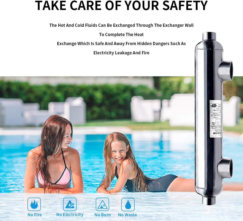 AB Pool Heat Exchanger: 360 kBtu Stainless Steel 316L Opposite Ports 2