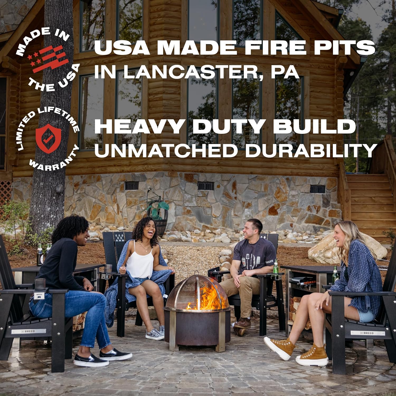 Breeo Smokeless Fire Pit (X Series 24, Corten Steel) | 27.5 inch Smokeless Firepit for Outside | 62 Pounds | Ideal for Families, Gifts for Dad | Compatible with Wide Range of Breeo Accessories