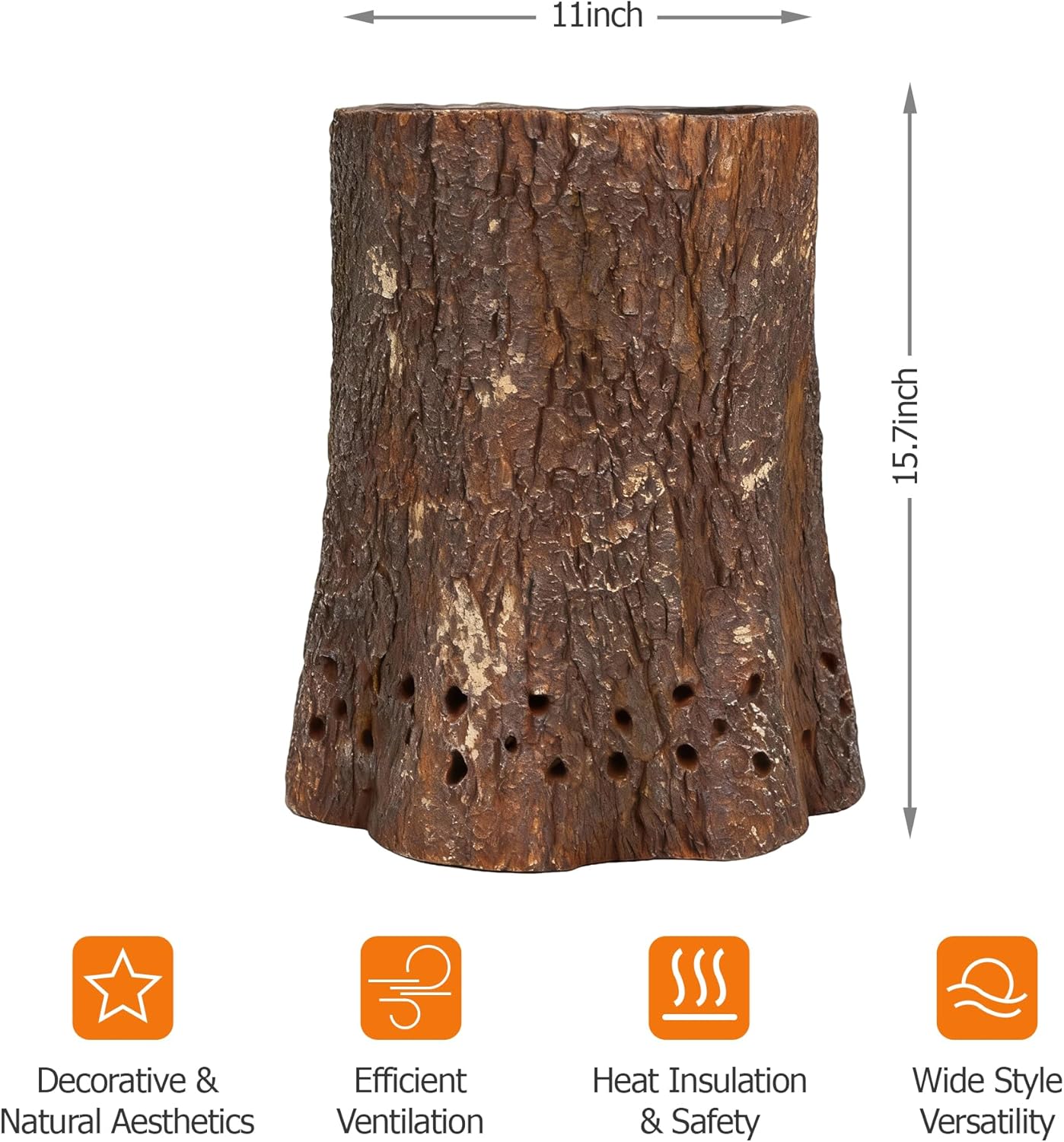 11 inch Smokeless Fire Pit, Smokeless Stove for Camping, Outdoor and Patio, Fueled by Wood Pellets or Firewood, Comes with Wood-Colored Exterior Trim