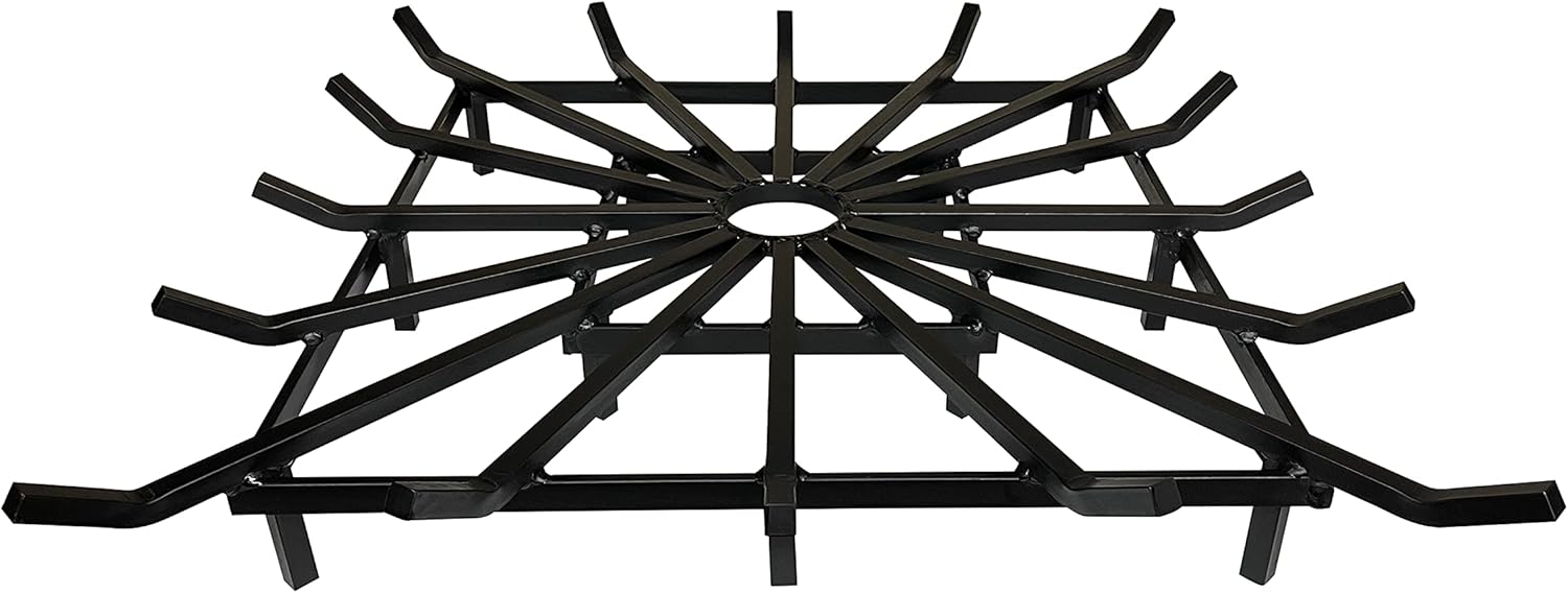 SteelFreak Super Heavy Duty Square Wheel Fire Pit Grate - Made in The USA (40 x 40 Inch)