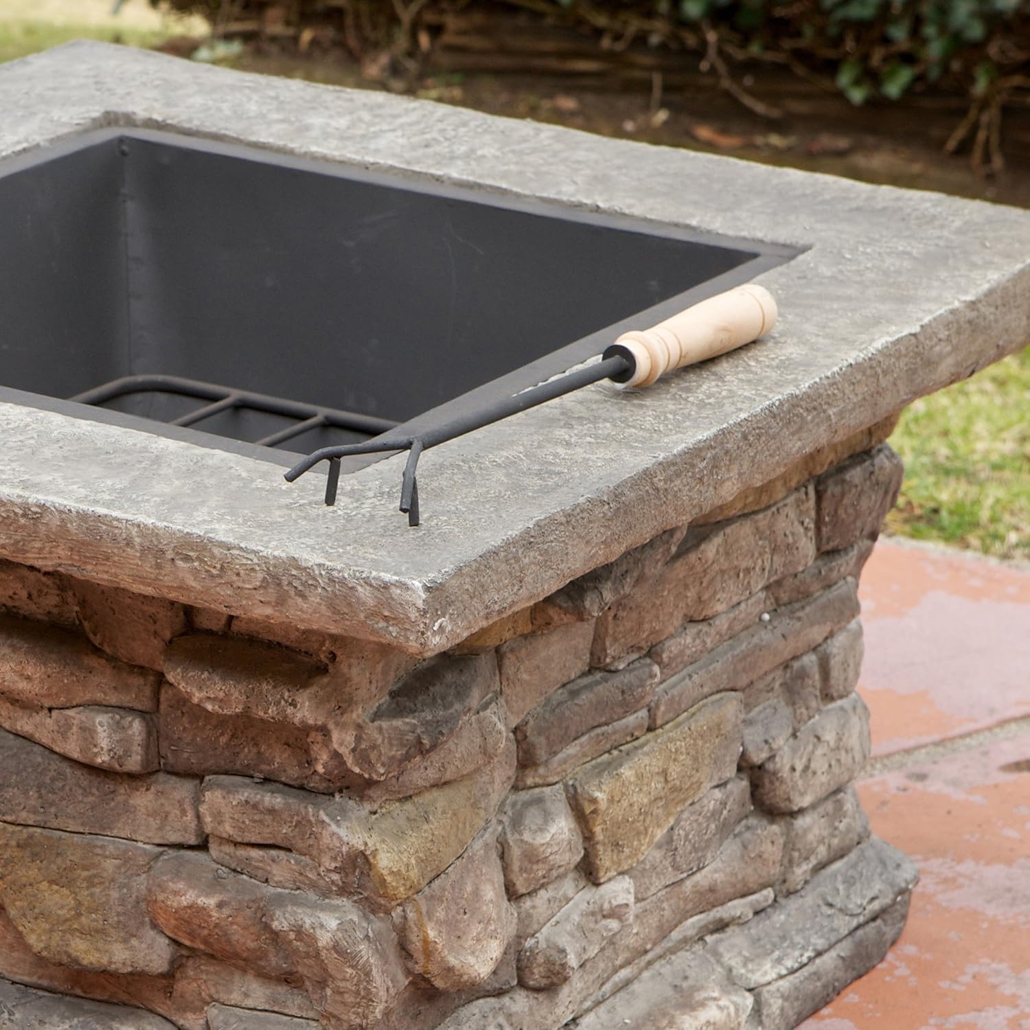 Christopher Knight Home Corporal Square Fire Pit, Stone