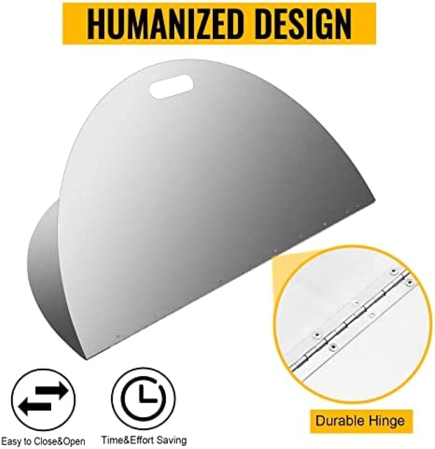 Fire Pit Heat lid, Stainless Steel fire Pit Cover, Round Burner Cover to Push Heat Down and Out, fire Pit lid Without Foldable Legs with Carrying Handle,40inch