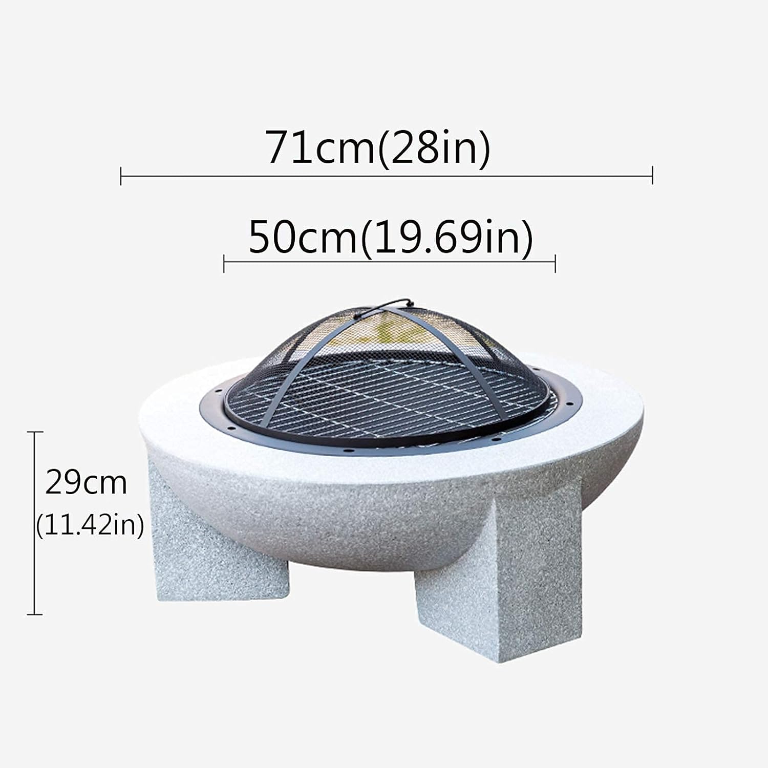 Small Firepit, Fire Pit for Outdoor Garden Patio, Heater Grill Camping Bowl BBQ with Poker 4 in 1 Firepit for Barbecue with AntiMosquito Cover