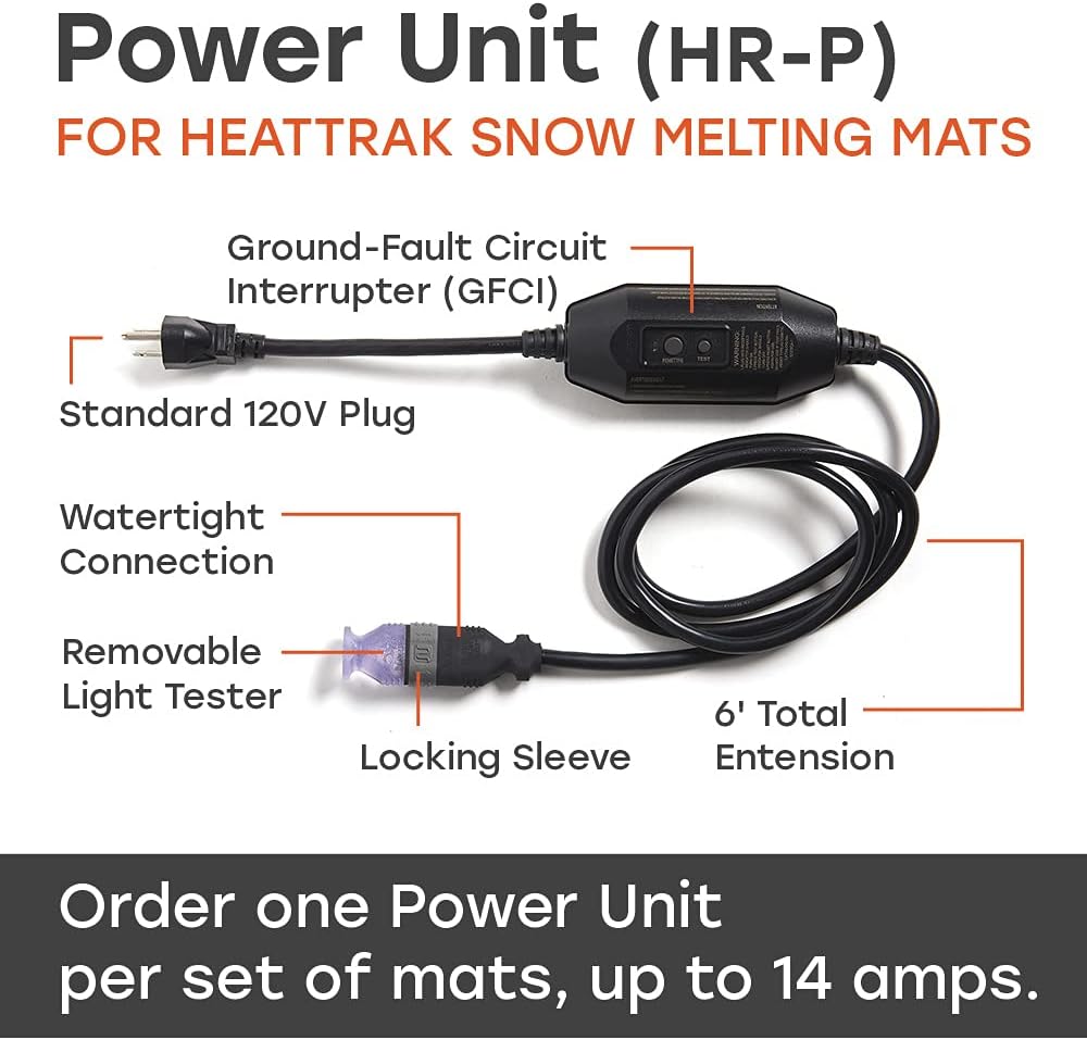 HeatTrak Heated Snow Melting Mats - Heated Outdoor Mats for Walkways - Electric Snow Melting Mats for Decks and Sidewalks - Trusted No-Slip Snow and Ice Melt Heated Sidewalk Mat (30” x 60