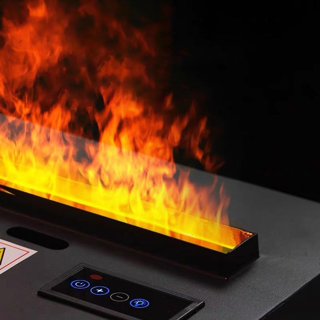 3D Water Vapor Fireplace with Humidifier Flame European Style Simple Intelligent Atomization Fireplace Home TV Cabinet Fireplace Simulation Flame Embedded Fireplace(C)