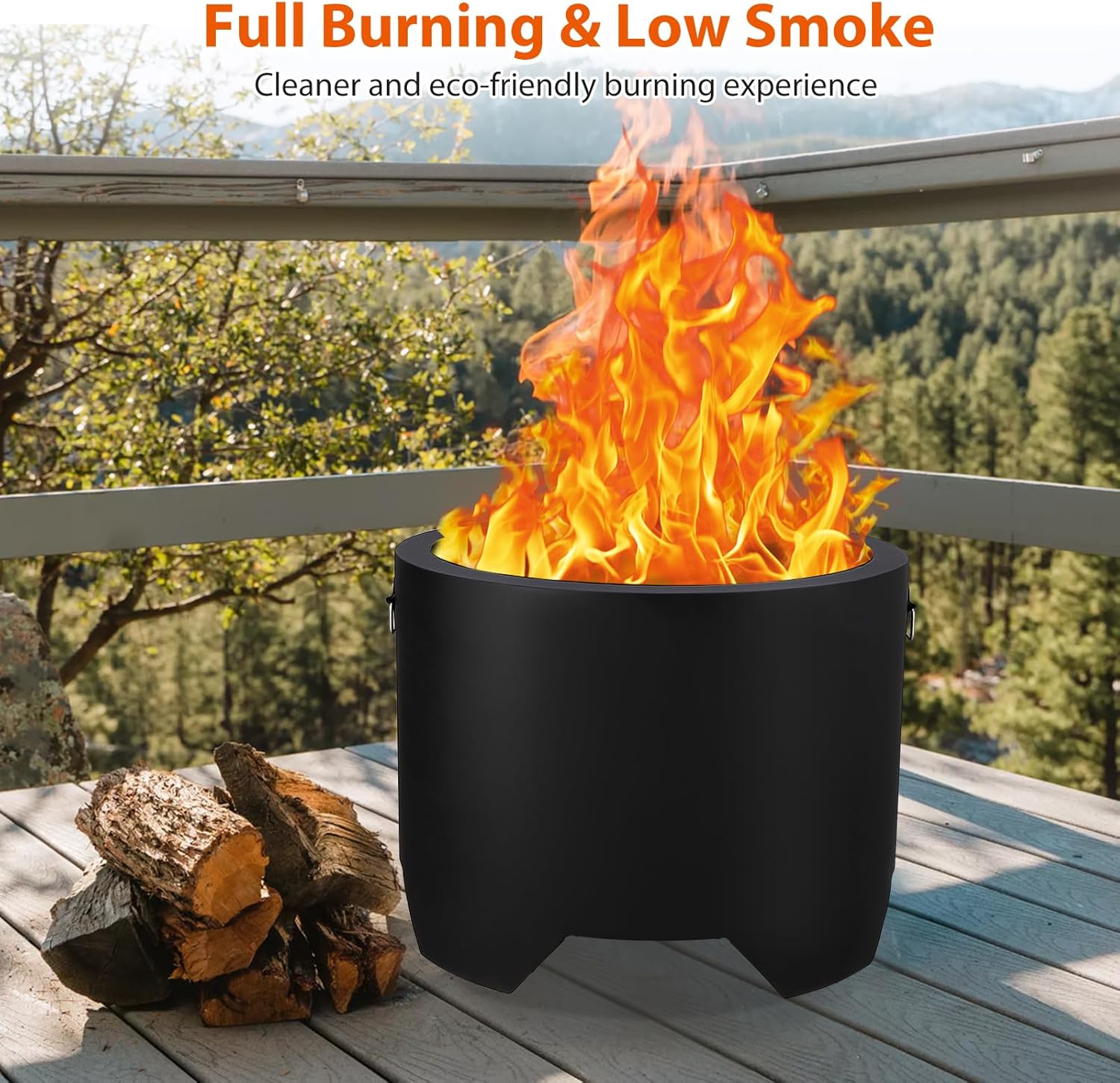 Stove Bonfire 2.0, Smokeless Fire Pit, Wood Burning Fireplaces, Portable Outdoor Firepit - Ideal for for Backyard, Patio, Garden, Picnic, Camping, H: 13 in x Dia: 16 in, 19 lbs