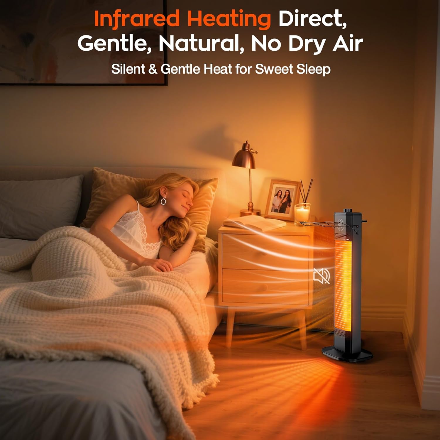 Outdoor Electric Patio Heater, 27-inch Infrared Tower Heater with 1200W Instant Heating, IPX5 Waterproof, Tip-Over & Overheat Protection, Space Heater for Patio Garage Workshop Indoor & Outdoor Use