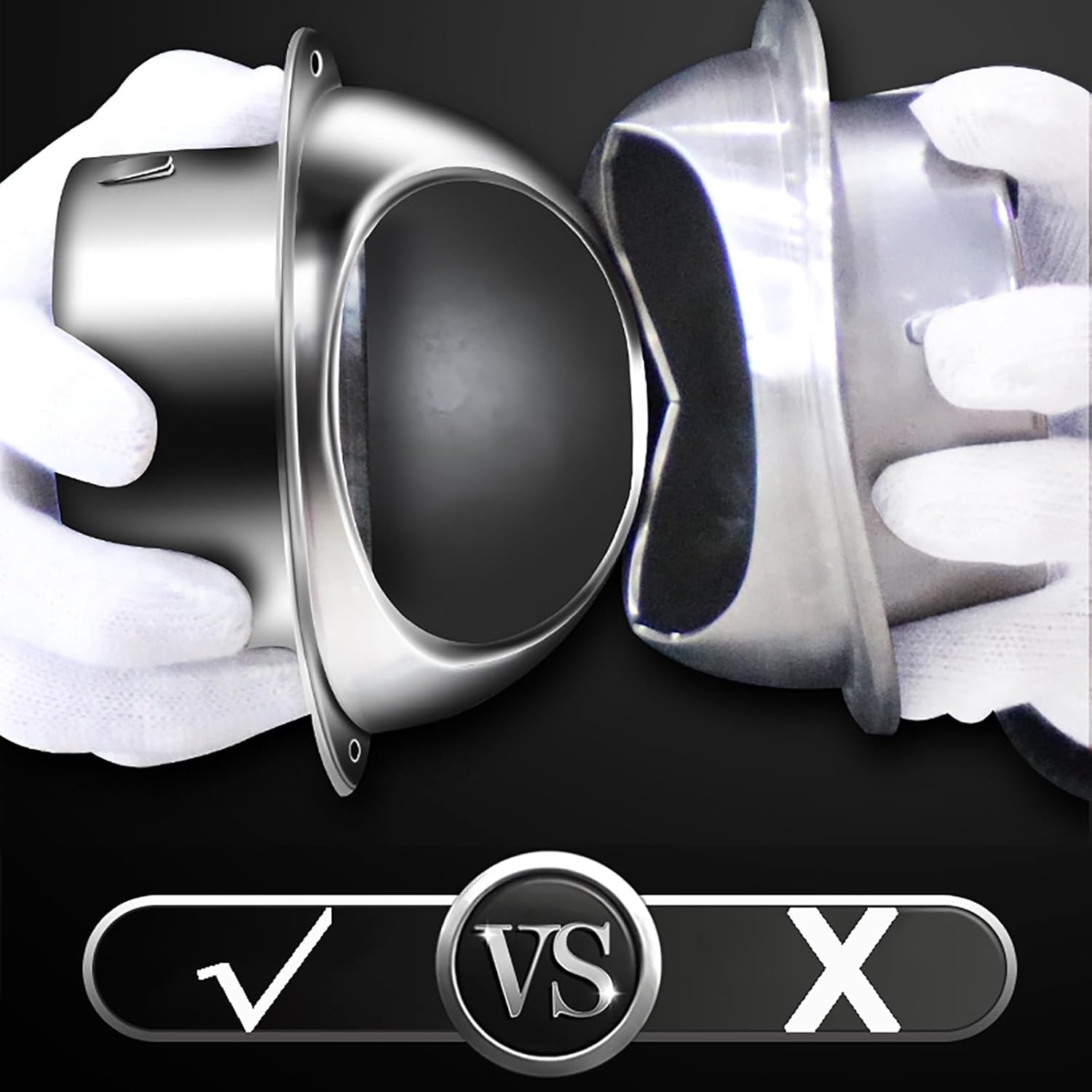 Ventilation Grill Hood Ducting Vent Cowl - 304 Stainless Steel Air Dryer Vent Cover, Round Wall Outlet Hood for Home, Wall Air Soffit Vents with Built-in Screen Mesh (300mm)