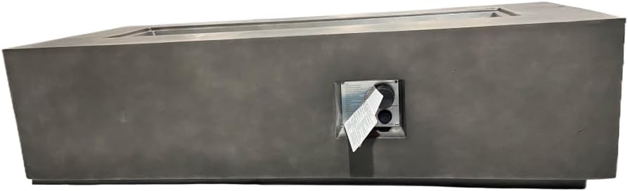 56 Inch Rectangular Propane Fire Pit Table for Outdoor Patio Deck Garden - Modern Dark Gray Concrete Design with 50,000 BTU Burner