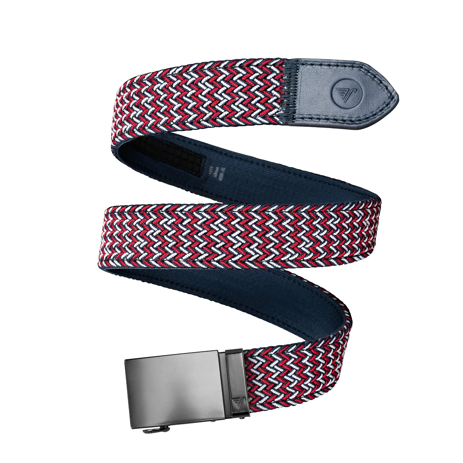 Braided Elastic Belt - Red/White/Blue