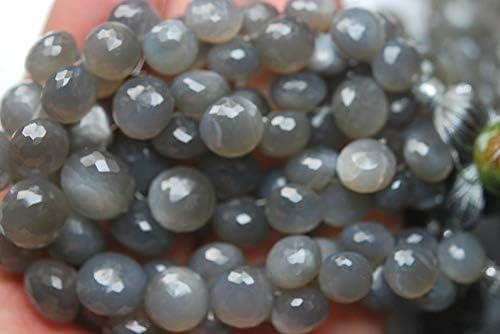 8'' Long Strand, Natural Huge Size Grey Moonstone Faceted Onion Briolettes, Size 15-8mm Huge