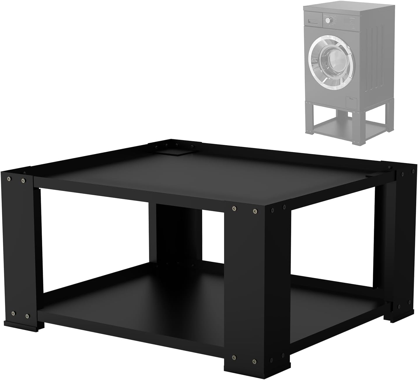 YAFF Laundry Pedestal for Washer and Dryer - Fit 27 and 28 Inch Washer and Dryer Stand Heavy Duty Steel 700lbs Capacity Universal Washing Machine Raiser 15.7'' Height Black