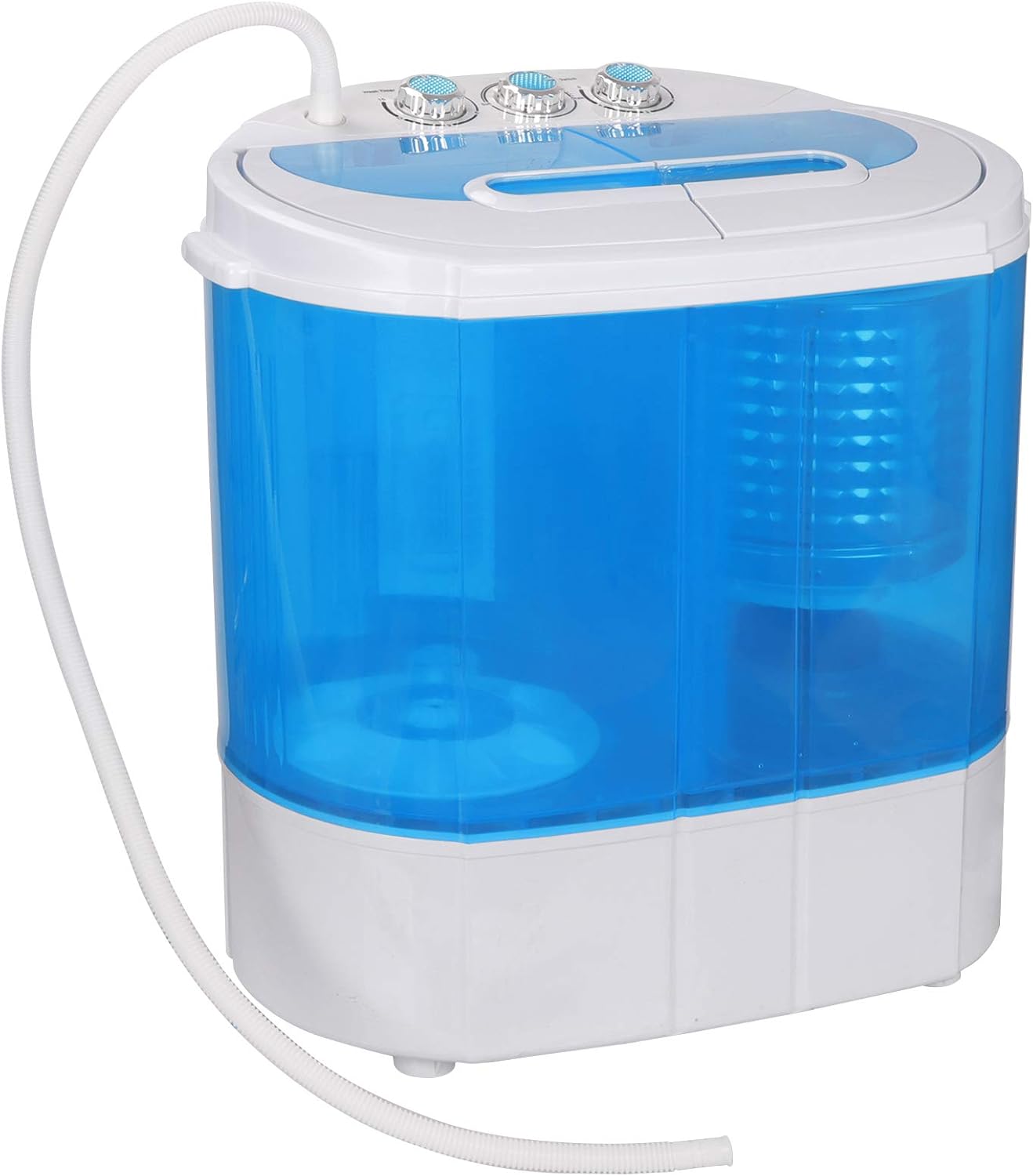 ZENY Portable Clothes Washing Machine Mini Twin Tub Small Laundry Washer Aparment Spin Dryer 9.9lbs Capacity Lightweight for Dormitory, RV blue