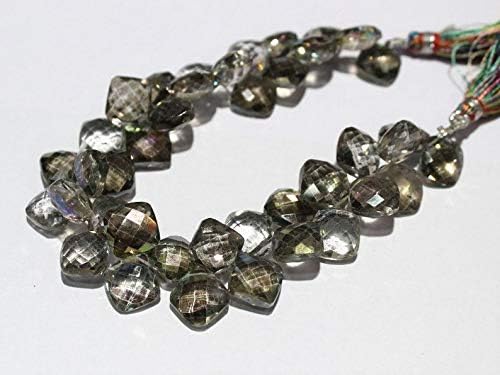 13 inch natural beads strand of 11mm smooth cushion crystal quartz gemstone beads for DIY jewelry - necklace, bracelet, earring, ring.