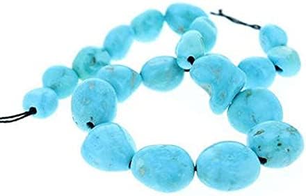 Beads Gemstone Turquoise Beads Turquoise Mountain Powder Blue 6mm to 12x11mm 8 Inch Long Strand. Code-HIGH-68887, Gemstone Metal Stone, Gemstone Metal Stone