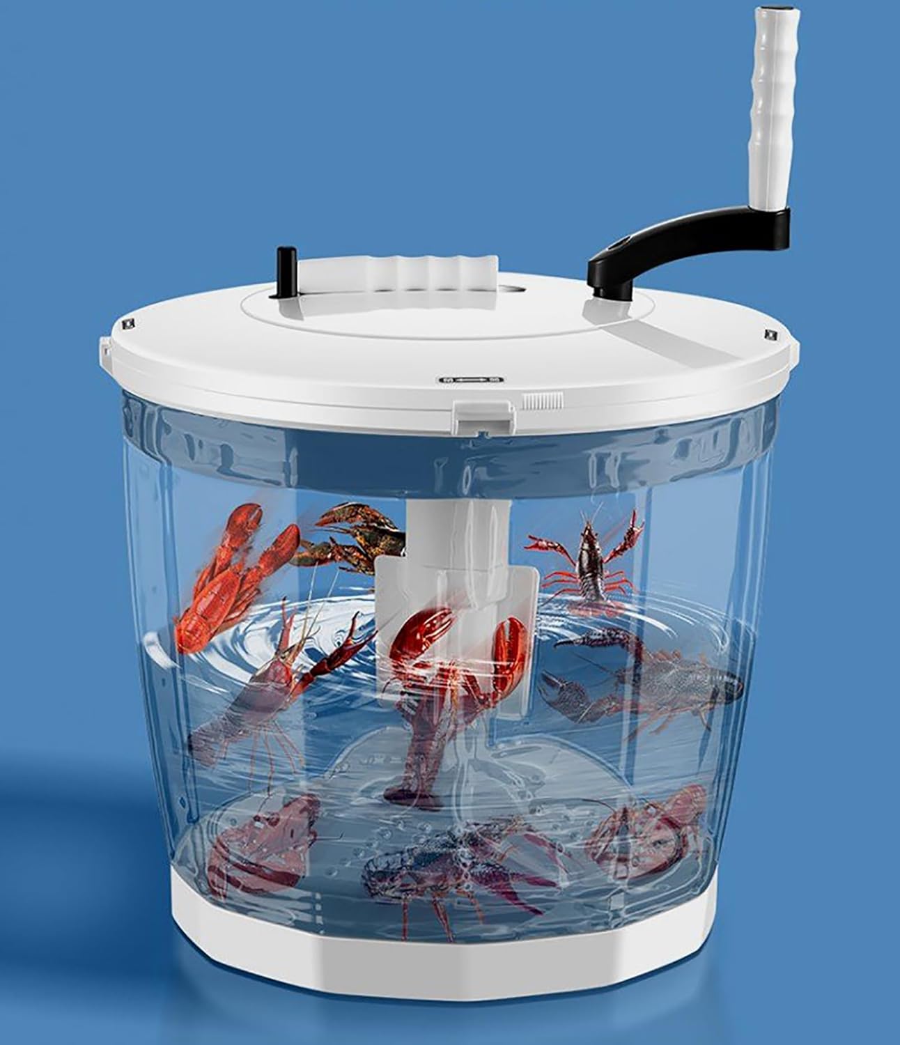 Portable Hand cranked clothes spin drying bucket,Non-Electric Washing Machine and Spin Dryer,Mini Hand Crank Washing Machine Dehydrator for Dormitory, Apartment, Rv (grey)