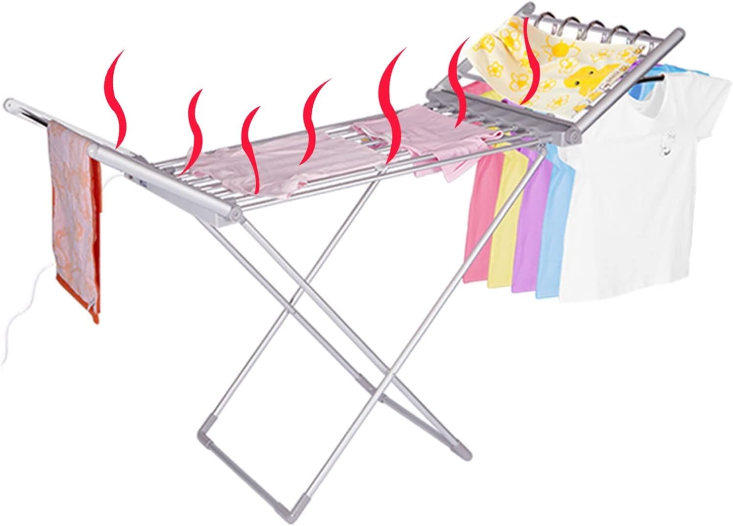 Electric Heated Clothes Airer Dryer, Clothes Drying Rack, Home Horse Rack Fast Laundry Drying Folding, 230W Clothes Foldable Airer Standing Dryer Fashionable