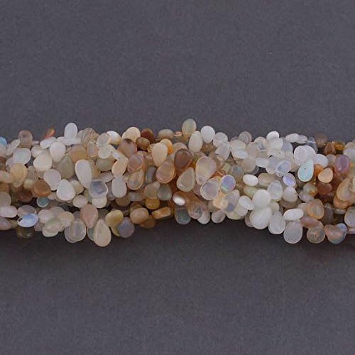 JP_Beads 10 Strand Natural Ethiopian Opal Smooth Pear Briolettes - Welo Opal Pear Shape Beads 6x5mm-9x5mm 8 inch