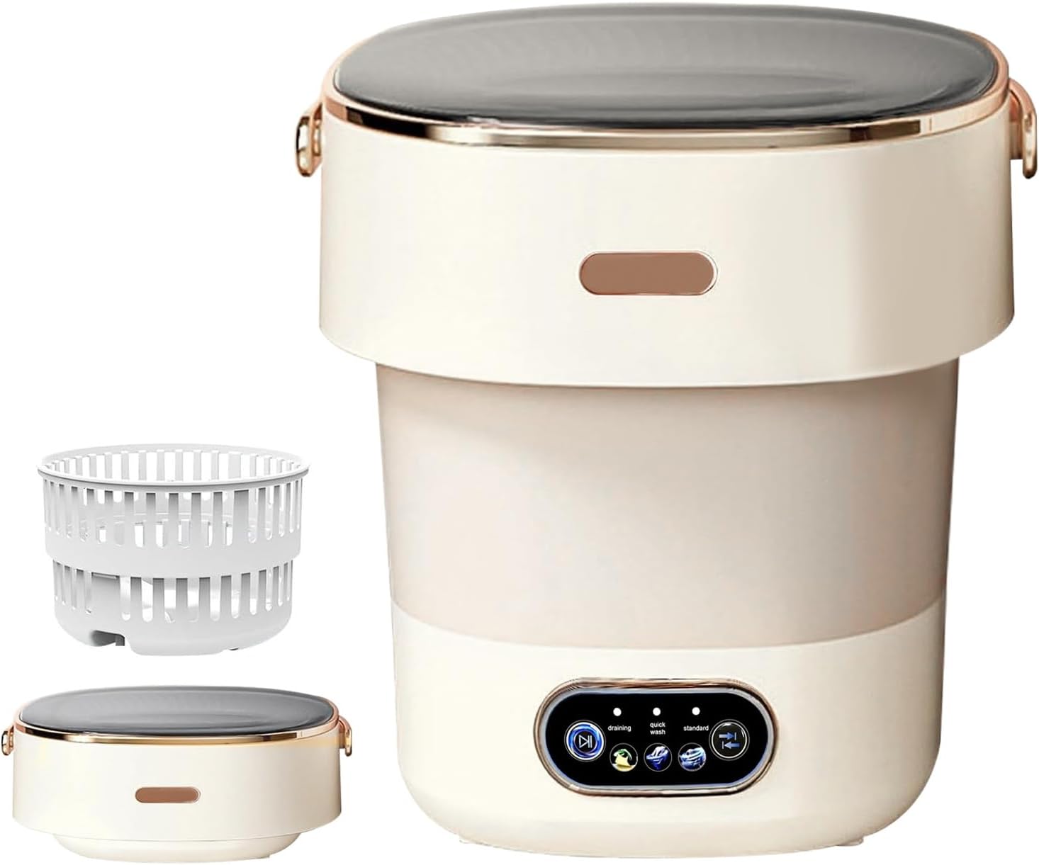 Portable Mini Washing Machine 15L with Upgraded Spin Basket, Compact Clothes Washer for Underwear, Baby Clothes & Small Items, Ideal for Home, Apartments, RV Tours, Dormitories & Hotels