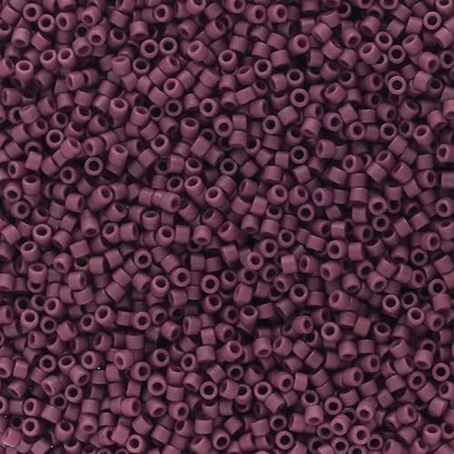 Miyuki Delica 11/0 - Frosted Glazed Purple Mulberry Matte DB2295-250gms Bag of Japanese Glass Beads Bulk Bag of Japanese Glass Beads