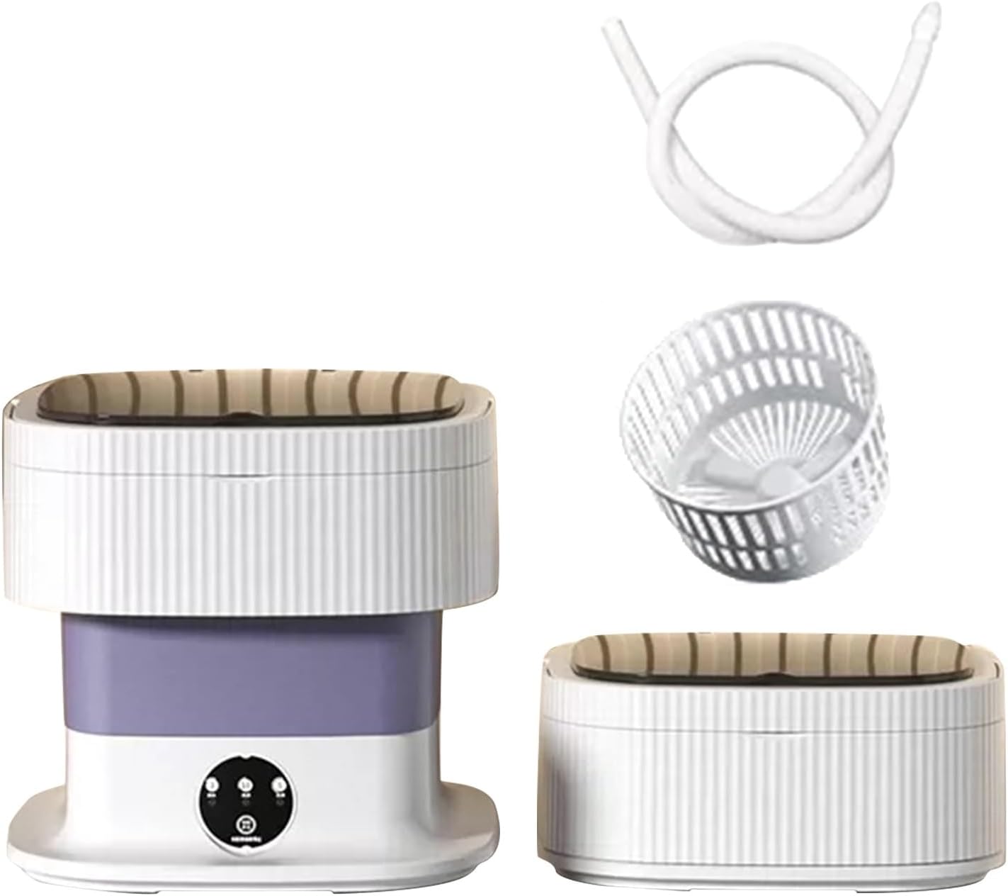 Portable Washing Machine, 2 in 1 13L Large Intelligent Laundry Mini Washing Machine Foldable with Drain Basket Washer for Baby Clothes, Underwear, Apartment, Camping, RV, Gifts, Travel ( Color : Purpl