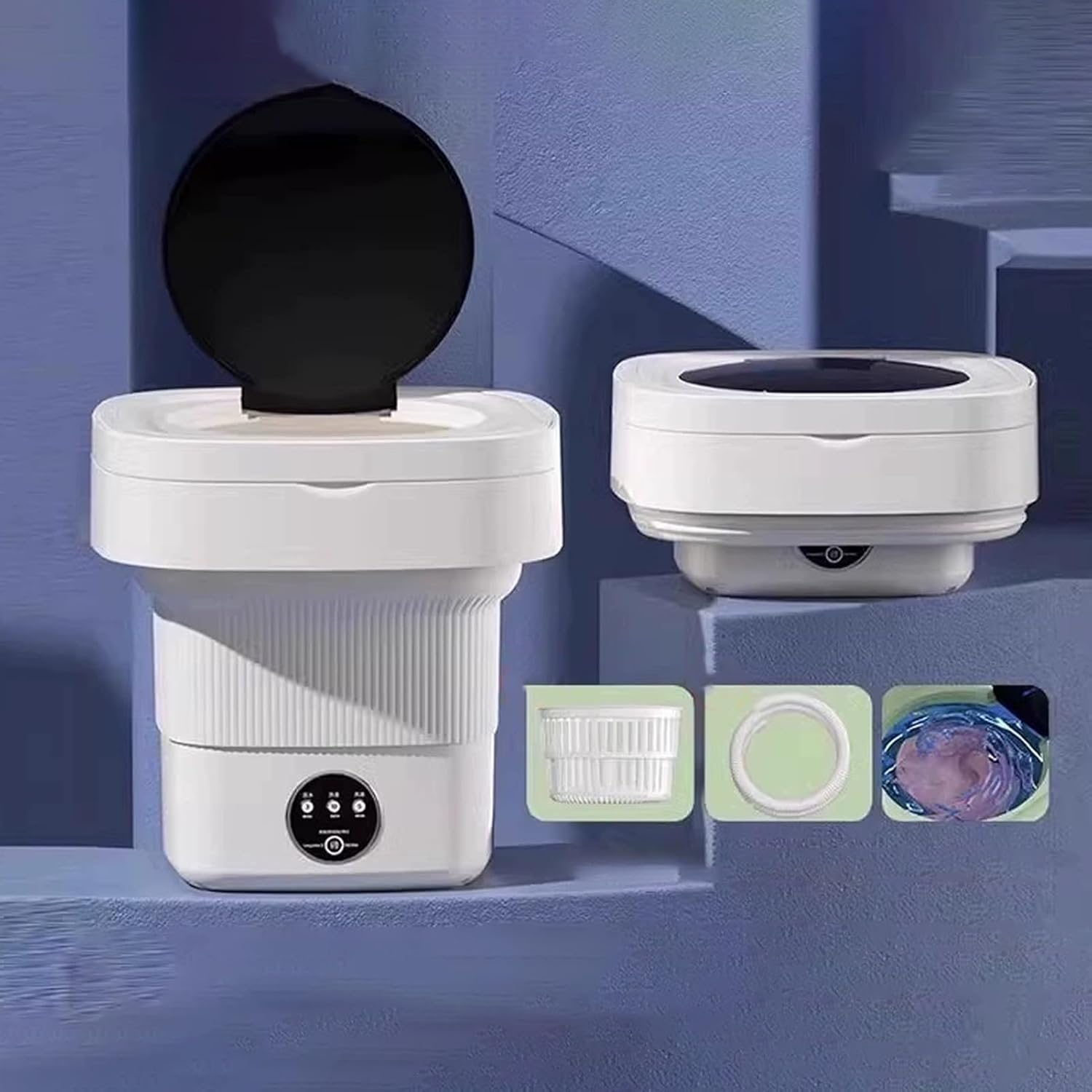 Portable Washing Machine, 2 In 1 Small Washing Machine, Foldable Collapsible Mini Washer and Spin Drying, Cleaning for Underwear, Baby Clothes, Sock, Small Delicates(White,20L)