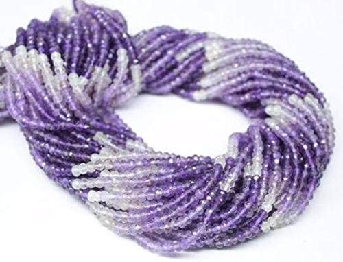 10 Strands Shaded Amethyst Faceted Rondelle Gemstone Craft Beads Strand 14 Inch Long 3mm Code-HIGH-219