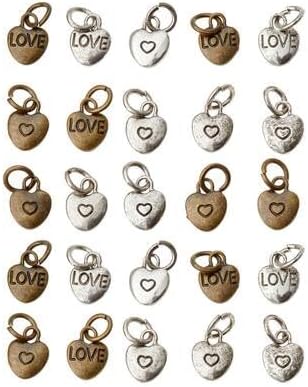 Bead Landing 12 Packs: 25 ct. (300 total) Metal Heart-Shaped Charms