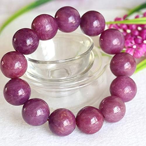1 Strands Natural Purple Red South Africa Ruby Stretch Bracelet Round Big Beads 17.5mm 04364 Code-HIGH-23356