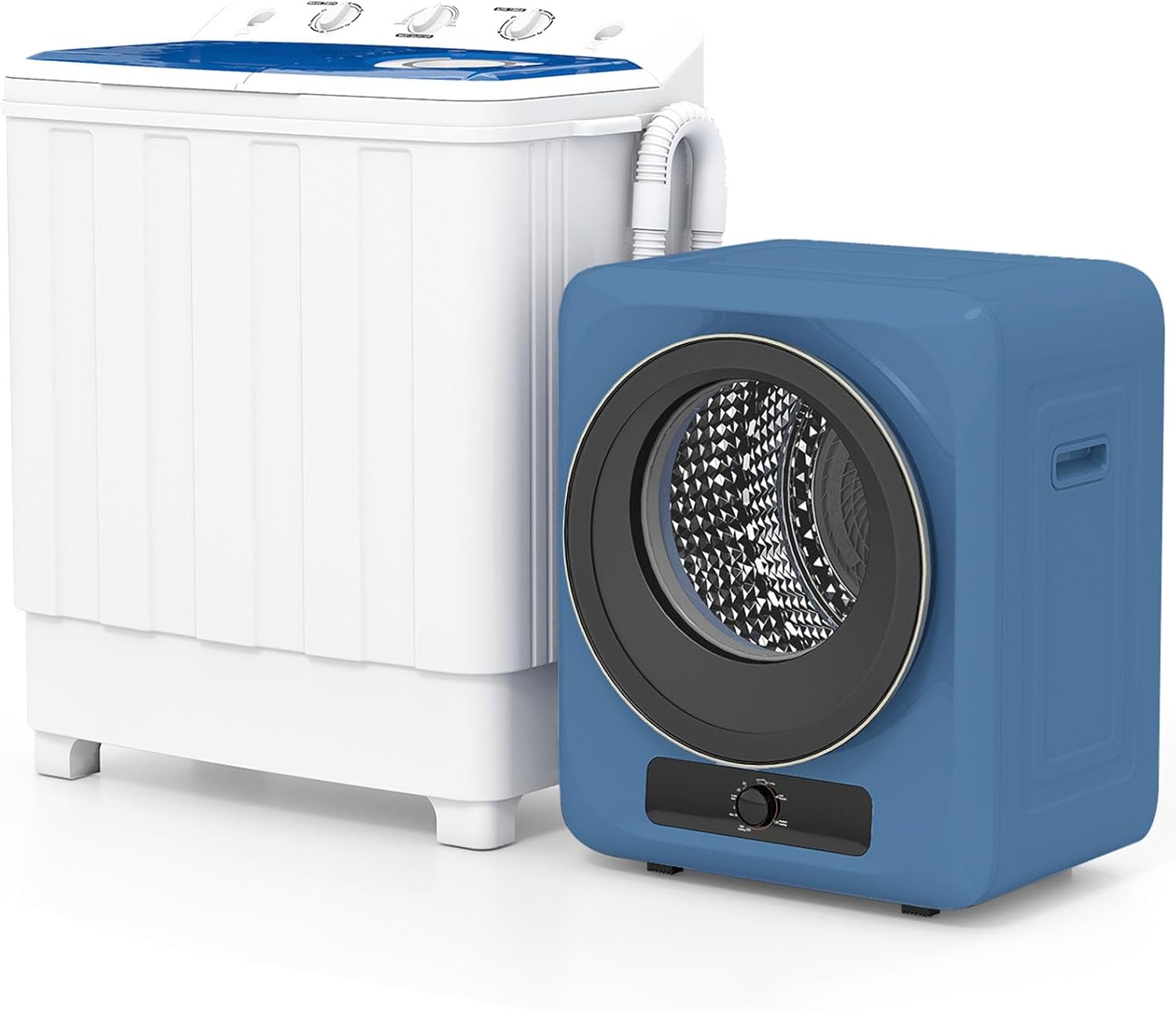 Auertech Portable Washer and Dryer Combo, 28 Lbs Twin Tub Washing Machine, 1.5 Cu.Ft Compact Clothes Dryer, Portable Washing Machine and Dryer Set for Laundry Apartment, RV, Dorm, Blue