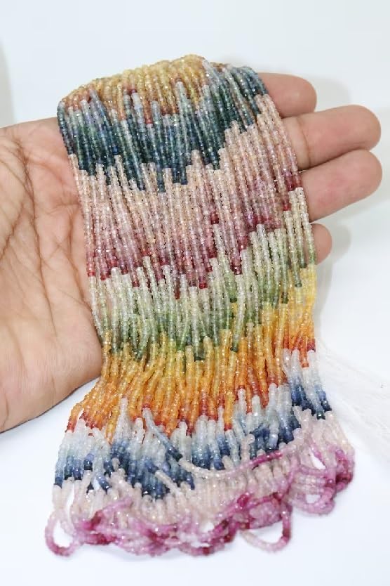 Multi Sapphire Faceted Rondelle Beads 2.5 mm Multi Rainbow Beads Multi Sapphire Beads Wholesale Beads Sapphire Multi Beads
