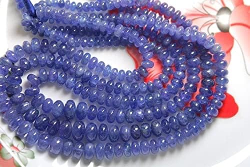 3 x 16 Inch, 3 Full Strands, Super Quality,Tanzanite Smooth Polished Rondelles Bigger Size 10.5-6mm