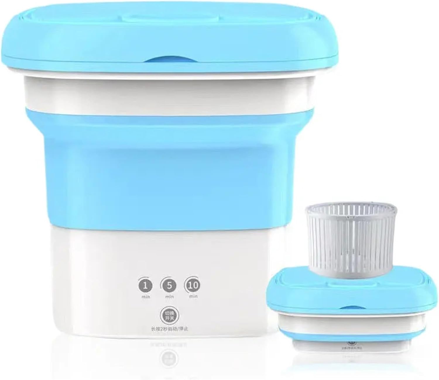 Compact Laundry. Mini Washing Machine For Clothes With Bucket Socks Underwear Folding Portable Drying Centrifuge .Portable(Blue)