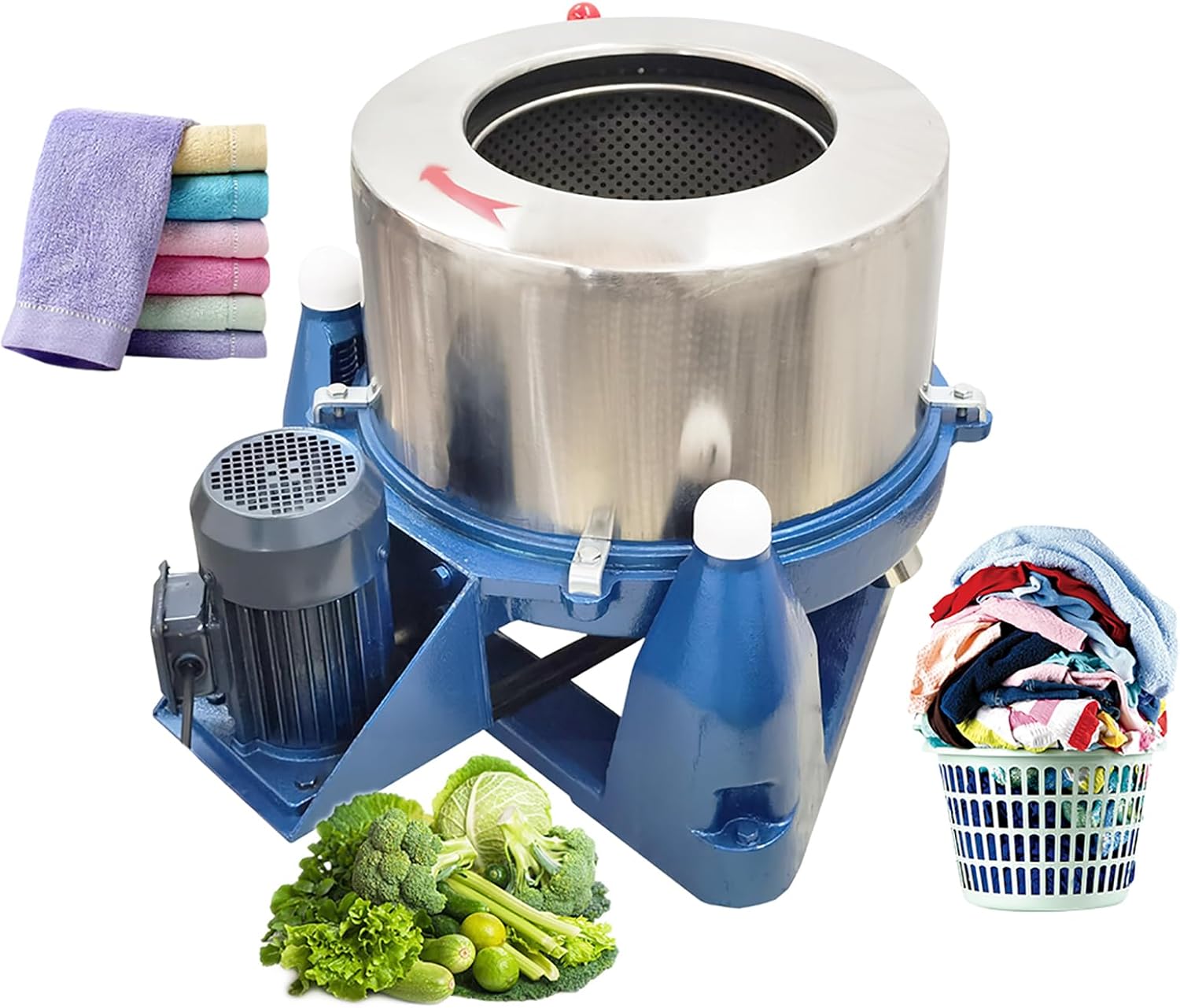 Industrial Centrifugal Dehydrator Dryer 99.2LB Hydro Extractor Stainless Steel Laundry Spin Dryer Dewatering Machine for Food Cloths Biomass Oil Extraction Solid-Liquid Separation 2200W 220V