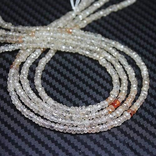Natural Shaded Zircon Faceted Rondelle Micro Gemstone Craft Loose Beads Strand 17 Inch Long 4mm Code-HIGH-332
