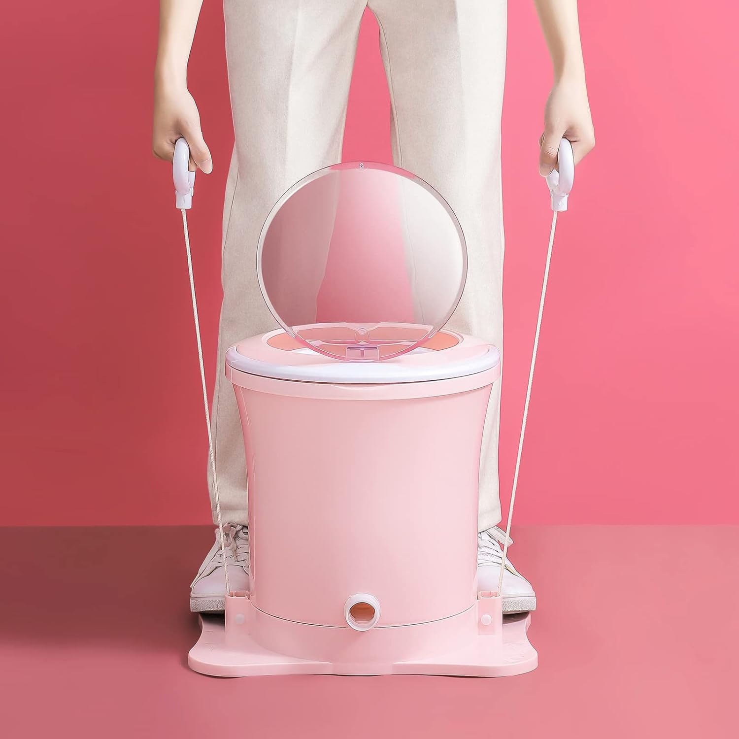 Mini Hand Crank Machine Dehydrator,Portable Hand Crank Washing Machine and Dehydrator for Camping, Dorms - Non-Electric, Manual Mini Dryer for Apartments and Household Use