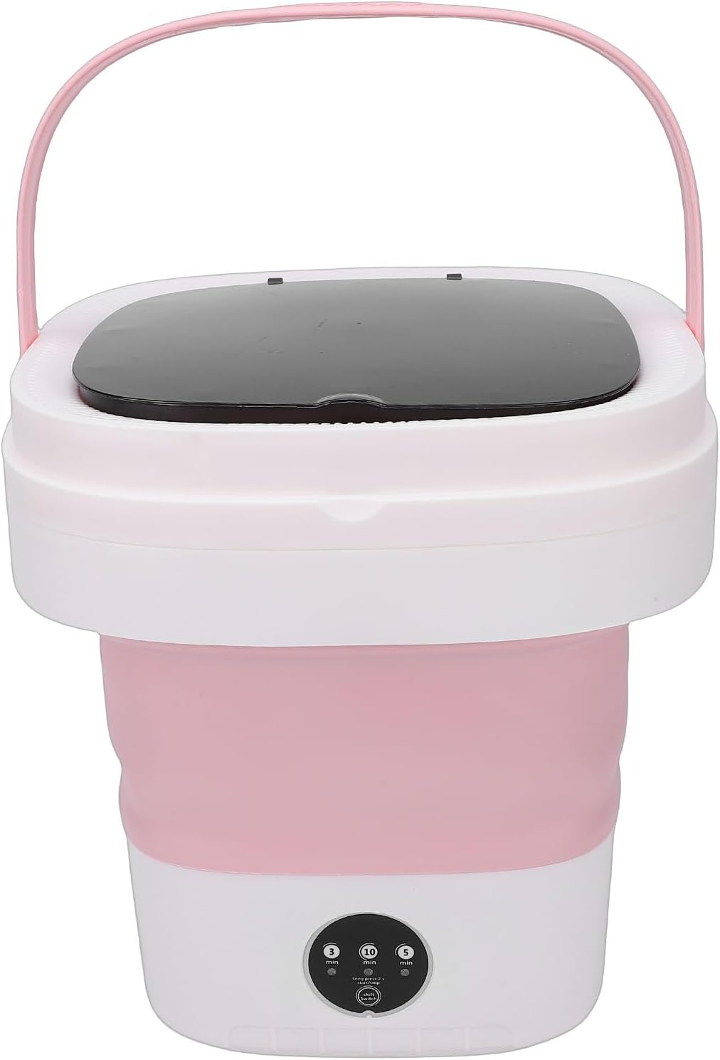 Brrnoo 14L Foldable Washer, Brushless Motor 3 Cleaning Modes Portable Washing Machine with Drain Basket, for Home Office Travel Dormitory