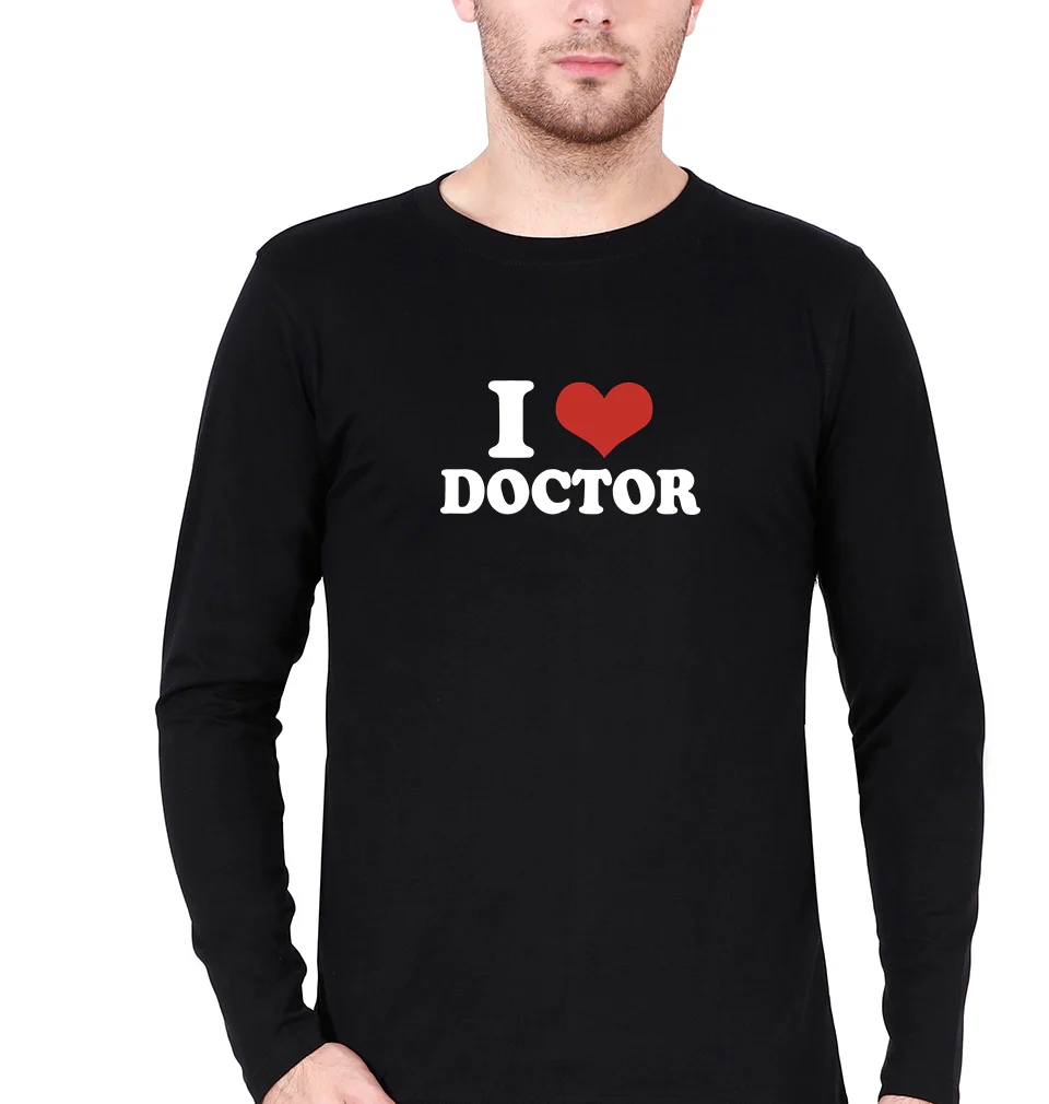 I Love Doctor Full Sleeves T-Shirt for Men