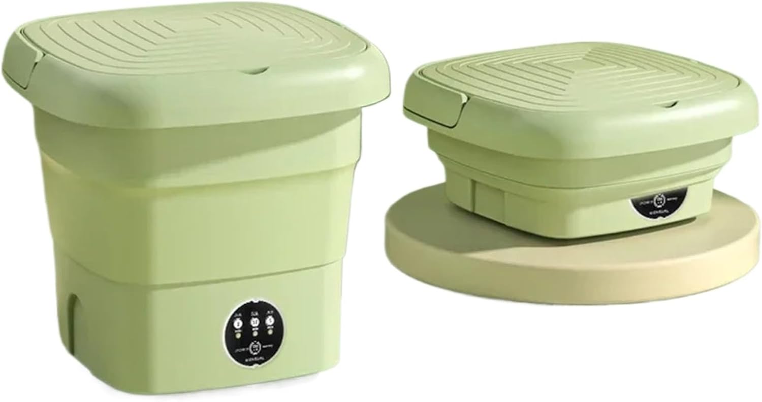 Portable Washing Machine, Portable Travel Mini Washing Machine With Spin Dry Folding Handheld For Clothes Underwear Socks Dehydration Dorm Apartment,for Apartments, Homes, and Dorms(Green)