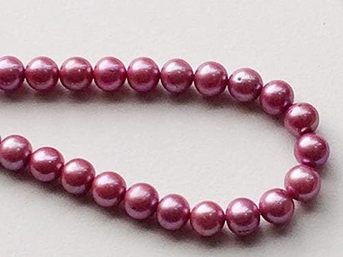 1 Strand Natural Pearls - Natural Pearls, Natural Fresh Water Round Pearls, Pink Color Pearls, 8mm Each, 8 Inch Code-HIGH-19459