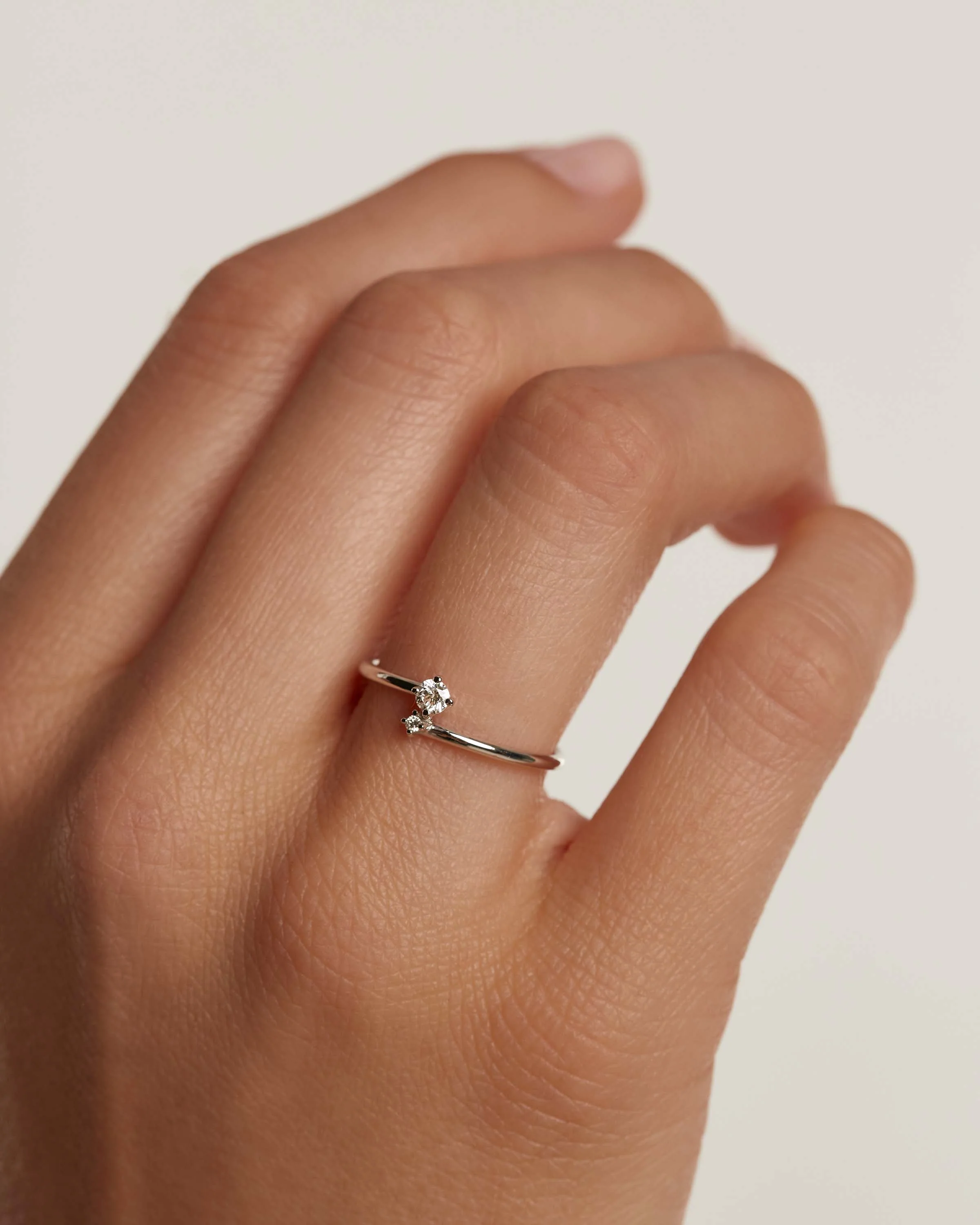 Diamonds and White Gold Duo Ring