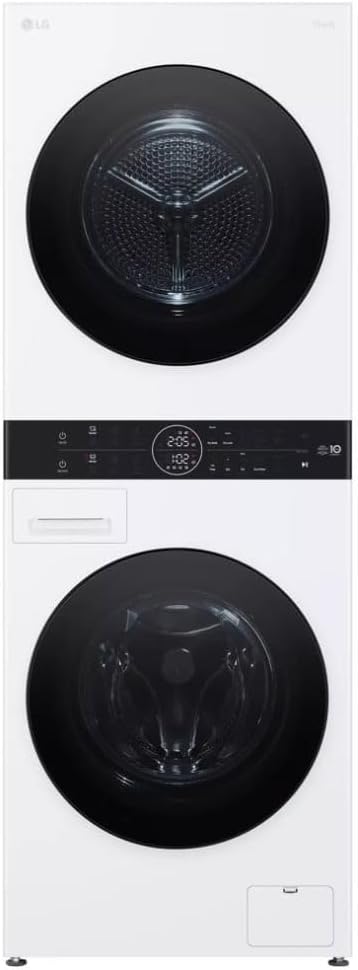 24 Inch Smart Electric Wash Tower with 2.4 cu. ft. Washer Capacity, 4.2 cu. ft. Dryer Capacity, Energy Star Certified, AI DD, Dual Inverter Heat Pump Dryer, ThinQ Technology