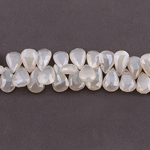 8 inch Strand of Natural Chalcedony 16x11-19x11mm pear Faceted briolette Beads for DIY Jewelry Making. |BRIO_01923