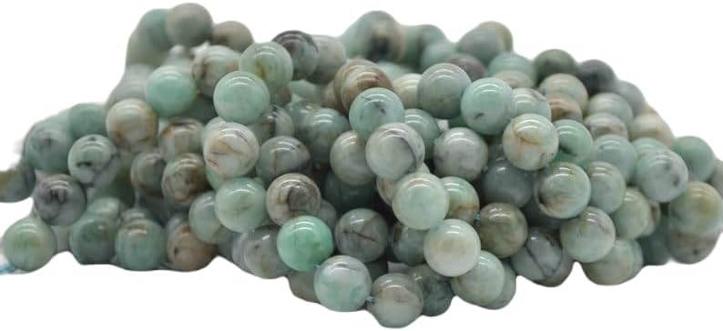 13 inch Strand of Natural gem Green Emerald, 8mm Round Smooth Beads for DIY Jewelry Making. | Beads_04192