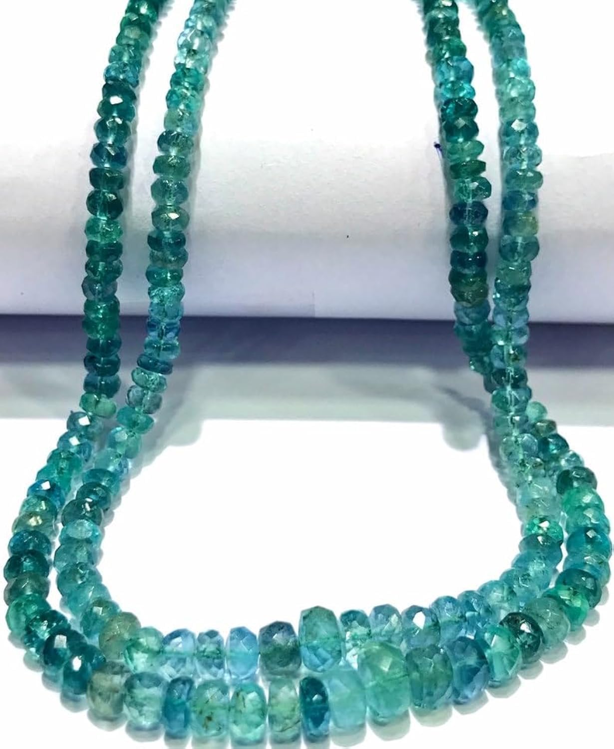 Natural 2 Strand Necklace roundelle facated Beads 3.5-5 MM 18 inch Long String Jewelry Making Gemstone Beads for Necklace Bracelet