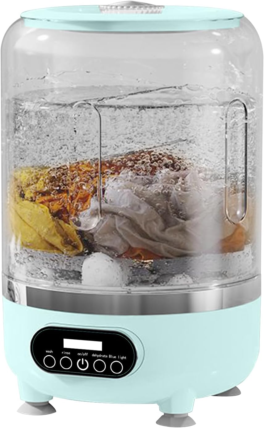 Portable Washing Machine - Rechargeable Laundry Washer, 3L Compact Rotating Basket Cleaner | Small Appliance for Dorm Apartment RV Camping Bathroom Travel Baby Clothes Socks Underwear Fabrics